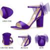 imageAllegra K Womens Bow Shoes Open Toe Chunky Heel SandalsGrape Purple