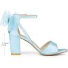 imageAllegra K Womens Bow Shoes Open Toe Chunky Heel SandalsLight Blue