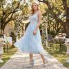 imageAllegra K Womens Bow Shoes Open Toe Chunky Heel SandalsLight Blue