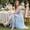 imageAllegra K Womens Bow Shoes Open Toe Chunky Heel SandalsLight Blue