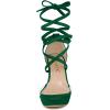 imageAllegra K Womens Clear Platform Lace Up Chunky Heels Dark Green Sandals 9 m US