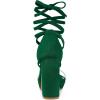 imageAllegra K Womens Clear Platform Lace Up Chunky Heels Dark Green Sandals 9 m US