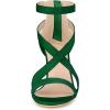 imageAllegra K Womens Crisscross Ankle Strap Chunky Heel Green Sandals 10 m US