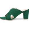 imageAllegra K Womens Crisscross Strap Block Heel Slide Green Sandals 75 m US
