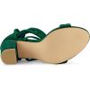 imageAllegra K Womens Faux Velvet Lace Up Chunky Dark Green Heel Strappy Sandals 10 m US