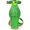 imageAllegra K Womens Glitter Ankle Strap Chunky Heeled Bright Green Sandals 75 m US