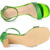 imageAllegra K Womens Glitter Ankle Strap Chunky Heeled Bright Green Sandals 75 m US