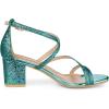 imageAllegra K Womens Glitter Crisscross Strap Chunky Heels Green Sandals 85 m US