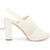 imageAllegra K Womens Peep Toe Platform Slingback Knit Chunky Heels SandalsCream