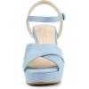 imageAllegra K Womens Platform Chunky Heel Ankle Strap Sky Blue Sandals 10 M US