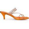 imageAllegra K Womens Rhinestone Strappy Kitten Heel Slide Heels SandalsOrange