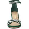 imageAllegra K Womens Rhinestones Strappy Chunky Heel Green Sandals 8 m US
