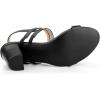 imageAllegra K Womens Slingback Block Heel Ankle Strap SandalsBlack