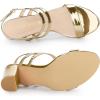 imageAllegra K Womens Slingback Block Heel Ankle Strap SandalsGold