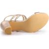 imageAllegra K Womens Slingback Block Heel Ankle Strap SandalsRose Gold