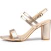 imageAllegra K Womens Slingback Block Heel Ankle Strap SandalsRose Gold