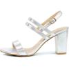 imageAllegra K Womens Slingback Block Heel Ankle Strap SandalsSilver
