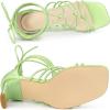 imageAllegra K Womens Square Heels Lace Up Strappy Chunky High Lime Green Heels Sandals 7 m US
