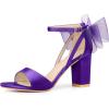 imageAllegra K Womens Bow Shoes Open Toe Chunky Heel SandalsGrape Purple
