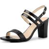 imageAllegra K Womens Slingback Block Heel Ankle Strap SandalsBlack