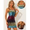 imageAllegra K Sequin Bodycon Mini Dress for Womens Spaghetti Straps Laceup Party Club Sparkle Glitter DressBlue Red Gold