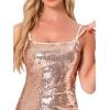 imageAllegra K Sequin Bodycon Mini Dress for Womens Spaghetti Straps Laceup Party Club Sparkle Glitter DressRose Gold