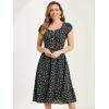 imageAllegra K Summer Dresses for Womens 2024 Square Collar Short Sleeve Floral Boho Beach Casual Midi DressBlack