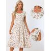 imageAllegra K Summer Dresses for Womens 2024 Square Collar Short Sleeve Floral Boho Beach Casual Midi DressFloral Pink Purple