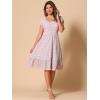 imageAllegra K Summer Dresses for Womens 2024 Square Collar Short Sleeve Floral Boho Beach Casual Midi DressPink
