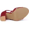 imageAllegra K Women Crisscross Front Block Heeled Lace Up Red Sandals  75 M US