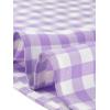 imageAllegra K Women Gingham Dress Summer Short Sleeve Crew Neck Lace Panel Plaid Mini Dresses Halloween Dorothy CostumePurple