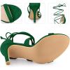imageAllegra K Women Open Toe Stiletto High Heel LaceUp Dark Green Sandals  9 m US