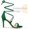 imageAllegra K Women Open Toe Stiletto High Heel LaceUp Dark Green Sandals  9 m US