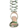 imageAllegra K Womens Block Heel Sandals Floral Green Lace Up Heels 9 m US