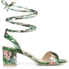 imageAllegra K Womens Block Heel Sandals Floral Green Lace Up Heels 9 m US