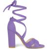 imageAllegra K Womens Block Heeled Lace Up Purple Sandals 6 M US