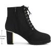 imageAllegra K Womens Chunky Heel Lace Up Platform Combat BootsBlack