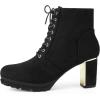 imageAllegra K Womens Chunky Heel Lace Up Platform Combat BootsBlack