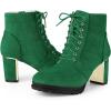imageAllegra K Womens Chunky Heel Lace Up Platform Combat BootsEmerald Green