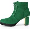 imageAllegra K Womens Chunky Heel Lace Up Platform Combat BootsEmerald Green