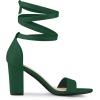 imageAllegra K Womens Faux Suede Chunky Heels Lace Up Green Sandals  9 m US