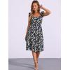 imageAllegra K Womens Floral Dresses Casual Square Neck Ruffle Cap Sleeve ALine Midi DressBlue