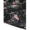 imageAllegra K Womens Floral Printed Spring Summer Flare Short Sleeve Laceup V Neck Chiffon DressBlack Floral