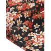 imageAllegra K Womens Floral Printed Spring Summer Flare Short Sleeve Laceup V Neck Chiffon DressBlack Red