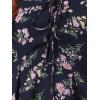 imageAllegra K Womens Floral Printed Spring Summer Flare Short Sleeve Laceup V Neck Chiffon DressDeep Blue