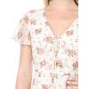 imageAllegra K Womens Floral Printed Spring Summer Flare Short Sleeve Laceup V Neck Chiffon DressWhite