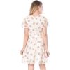 imageAllegra K Womens Floral Printed Spring Summer Flare Short Sleeve Laceup V Neck Chiffon DressWhite