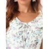 imageAllegra K Womens Floral Printed Spring Summer Flare Short Sleeve Laceup V Neck Chiffon DressWhite Purple