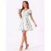 imageAllegra K Womens Floral Printed Spring Summer Flare Short Sleeve Laceup V Neck Chiffon DressWhite Purple