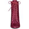 imageAllegra K Womens Glitter Pointed Toe Block Heel Halloween Ankle BootsFuchsia